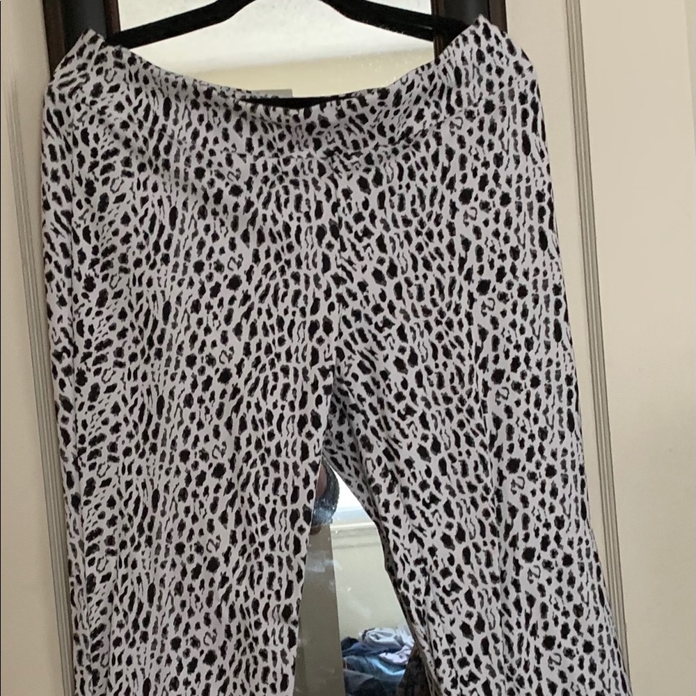 Animal print pants in black and white